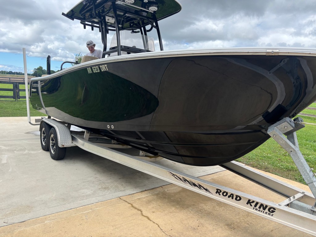 wash and wax on black boat